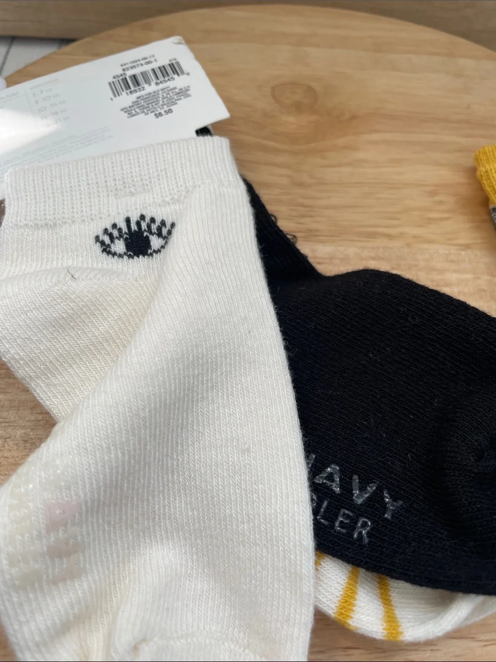 SALE! NWT Old Navy Baby Ankle Socks, Mustard, Black & Gray Stripe Set 3Pk 4T-5T